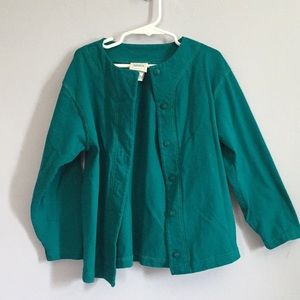 New moves girls teal long sleeve cardigan 6/6x